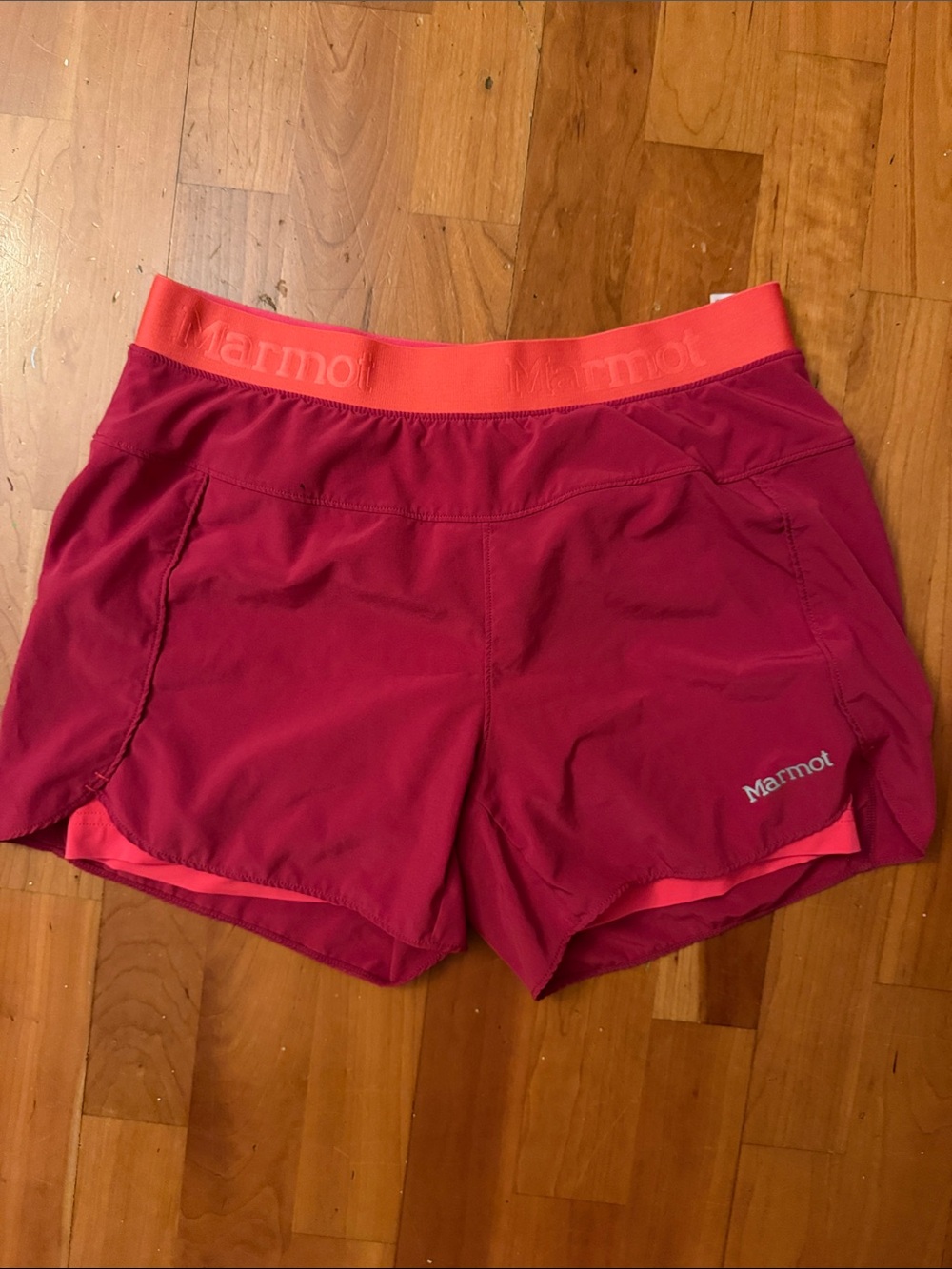 Marmot Women's Raspberry Athletic Shorts with Coral Waistband